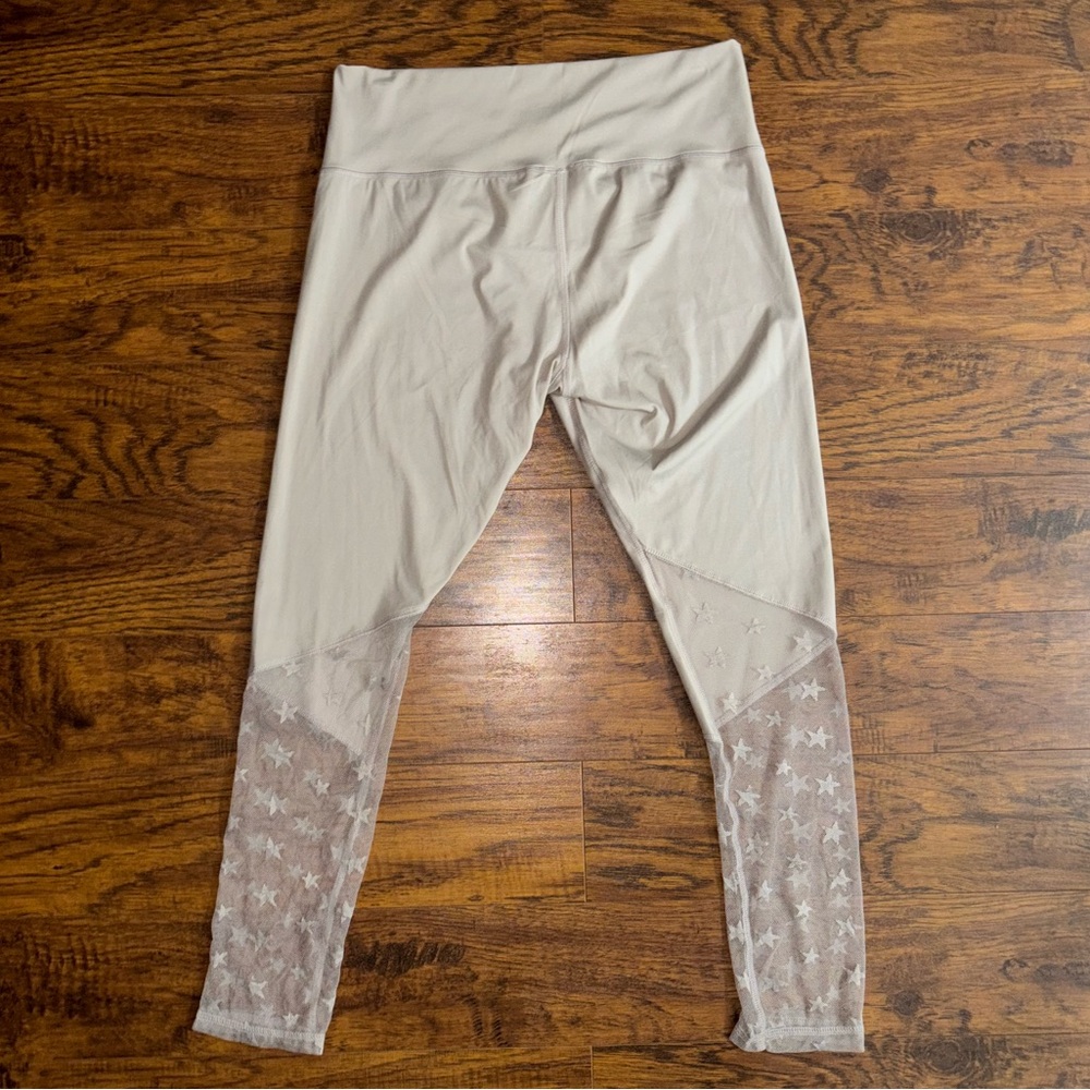 LA Society Leggings Star Mesh Accents Women’s XL Nylon Spandex Workout Tights